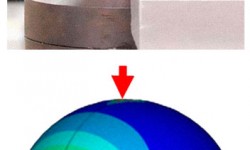 Fig. 5: Principle of the notched ball test for bending strength evaluation of ceramic balls.