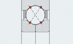 Fig. 3: Theoretical load transmission in a four-point contact ball bearing.