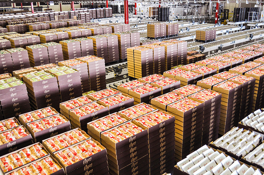 Verpackungsbereich der Bäckerei Pågen in Malmö.