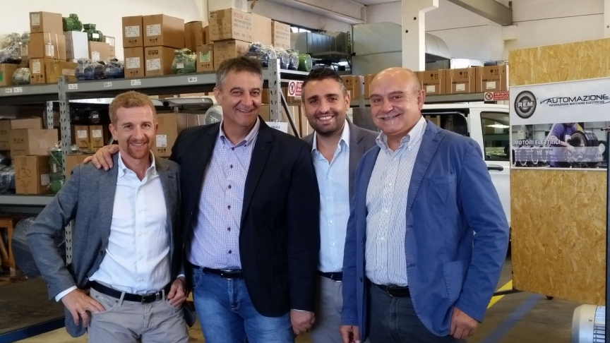 Il Team SKF ( Tommaso Gribodo, Alessio Quarta, Edoardo Corno) con Carlo Spaziani