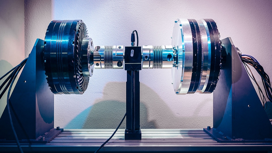 GEM in-wheel electric motor in the test rig.