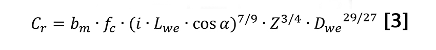 il coefficiente di carico radiale dinamico di base per i cuscinetti a rulli conici si calcola con l’equazione