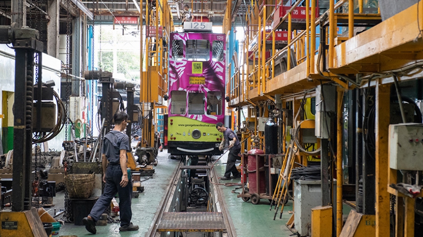 Die „Ding-Ding“-Straßenbahnen von Hong Kong Tramways